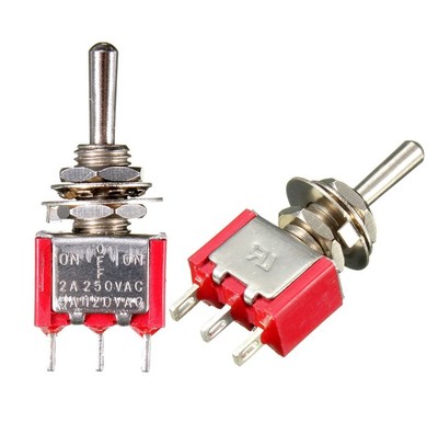 5PCS Mini 3 PIN RED Toggle Switch SPDT On-Off-On 6A 125VAC NEW | eBay