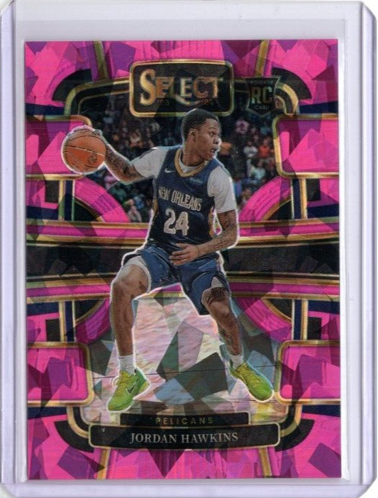 23-24 Select Pink Cracked Ice Prizm Concourse Jordan Hawkins Rookie /99 PELICANS