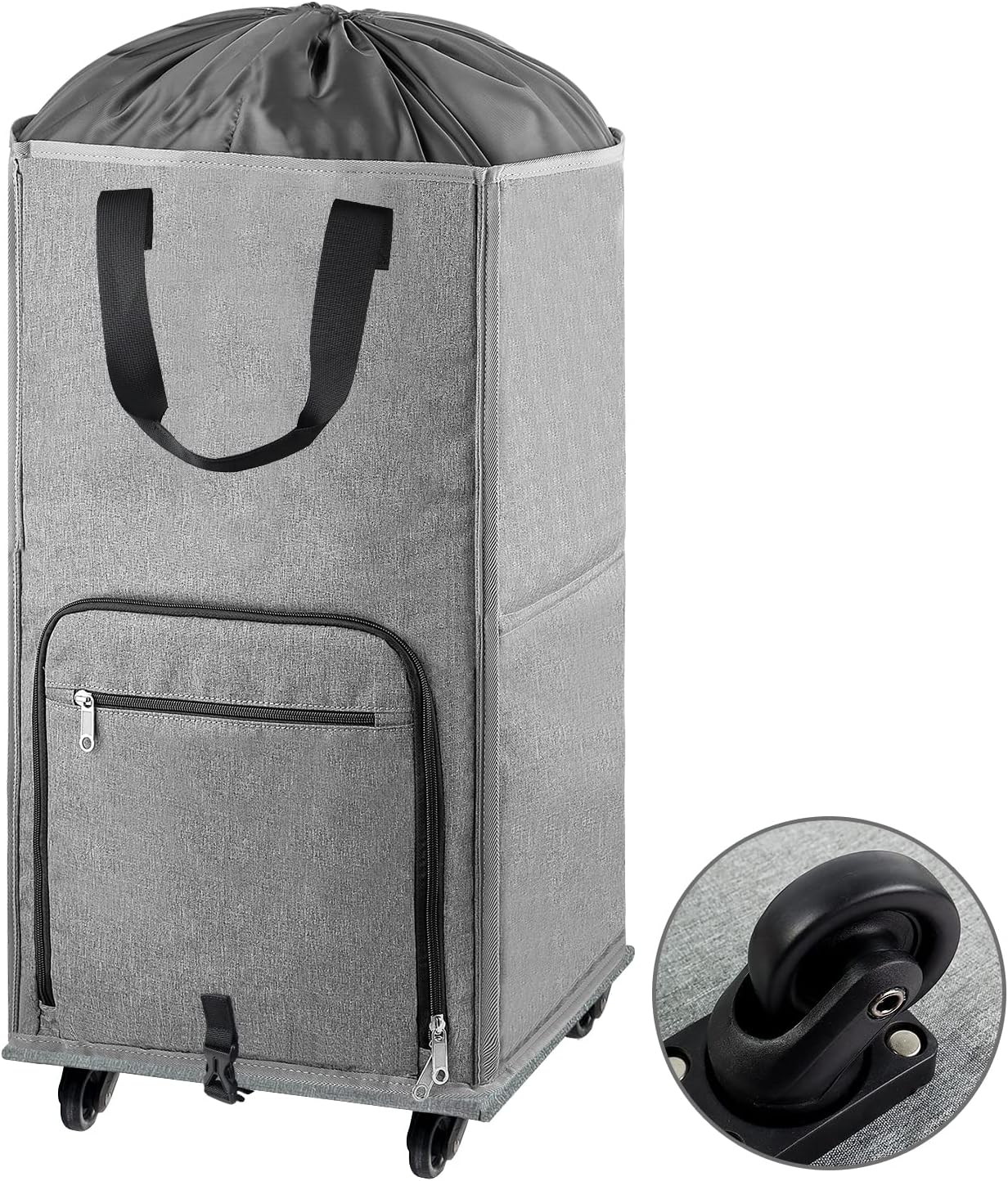 Laundry Hamper with Wheels Large Rolling Basket 4 Casters and 2 Handles