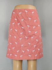 Talbots Flamingo Embroidered Skirt Womens Petite 8 Coral