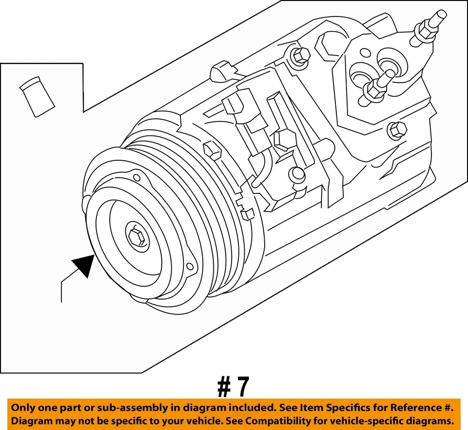 Compresor de aire acondicionado usado para: Ford Edge 2018 2,5 grado A Foto 4 de 4