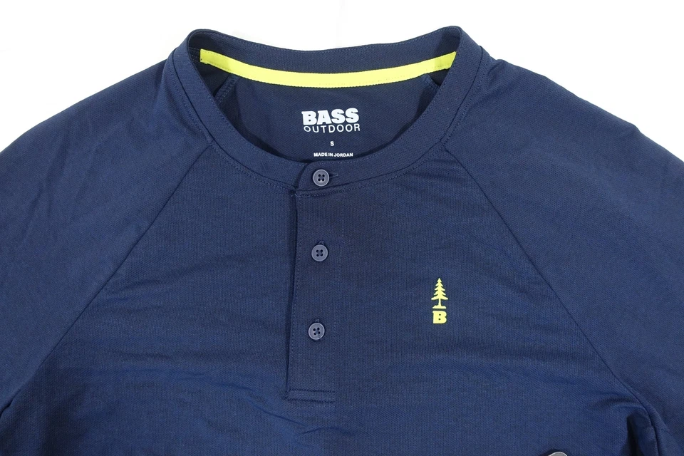 Suéter masculino BASS OUTDOOR B COOL AZUL MARINHO 2XL MALHA STRETCH HENLEY NOVO COM ETIQUETAS - Imagem 3 de 4