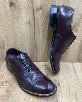 Stacy Adams Men's Madison 00012-05 Cap Toe  Brown Derby Dress Shoes Size 9.5 D