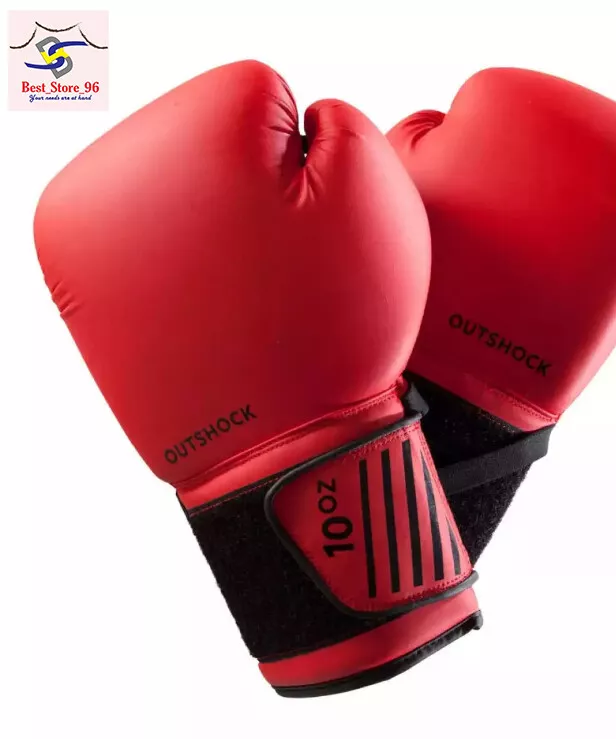 Outshock Beginner Red Boxing Gloves 100,Punch Training for Man & Woman-10 OZ