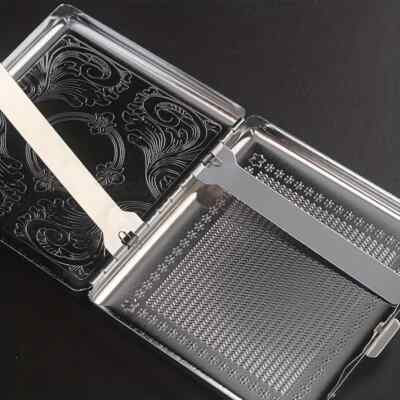 Victorian Style Cigarette Metal Case Double Sided King fits 20 cigs