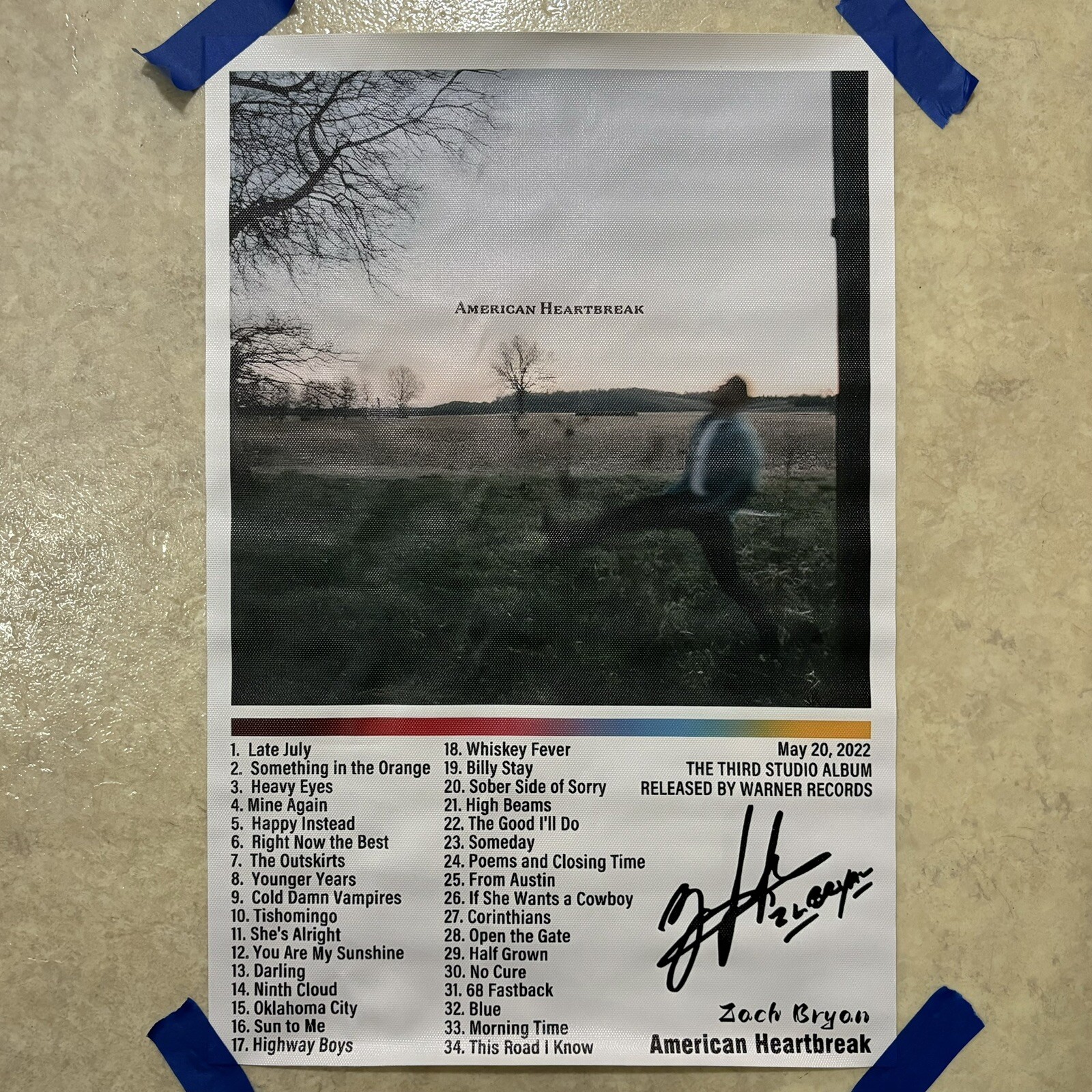 Zach Bryan American Heartbreak ✅ Country Music ✅ Wall Art Canvas Poster ✅ 12x18”