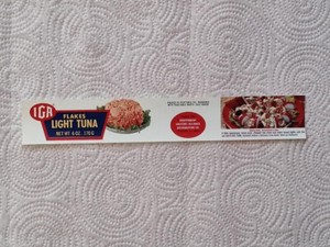 1 Flakes Light Tuna Vintage Can Label Independent Grocers' Alliance 