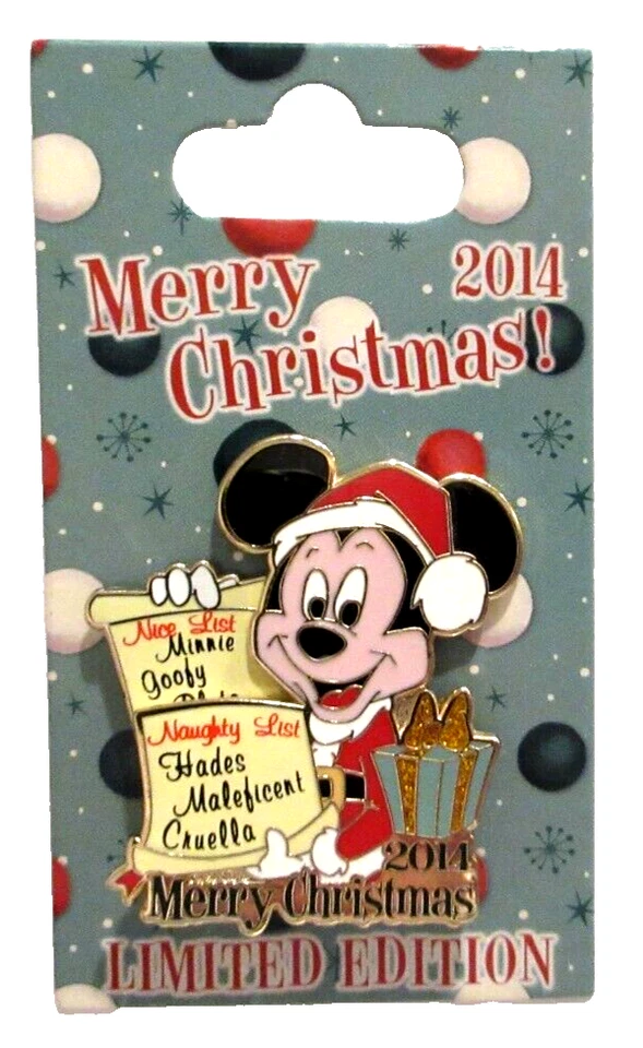 WDW FELIZ NAVIDAD 2014 SANTA MICKEY TRAVIESO Y BONITO PIN LISTA LE 2000 #107343 Foto 3 de 4
