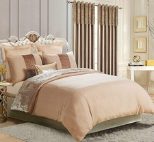  Crushed Velvet Panel Duvet Cover with Pillowcase Bedding Set by JRI®