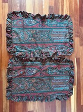Vintage Ralph Lauren Cardiff Paisley Pillowcase Sham Ruffled, King Size, 34"X19"
