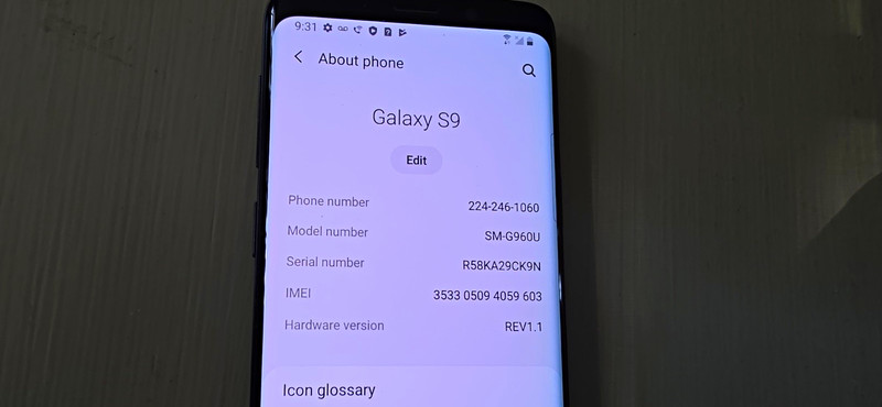 Samsung Galaxy S9 SM-G960U 512GB 4GB RAM Black Bar Smartphone 12MP