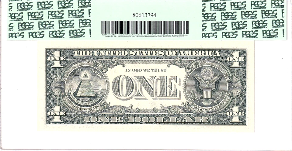 2003-A $1 FRN PCGS Choice New 63PPQ Fancy TRUE 0/1 BINARY Serial #A11010011A - Image 2 of 2