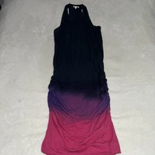 Women’s Sundry Sleeveless Gradient Sheath Dress Navy Fuschia Ruched Size 3 Large