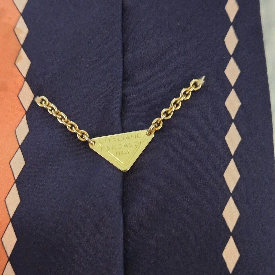 Corbata Vitaliano Pancaldi multicolor púrpura abstracta 100% seda Italia Foto 4 de 4