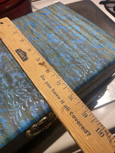 Bandeja organizadora de joyas de colección Lady Buxton azul con cajón forrado de terciopelo de dos niveles EE. UU. - Imagen 10 de 12