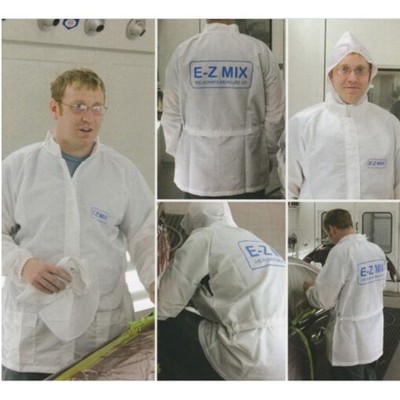 E-Z Mix 64850W Anti-Static Lab Coat with Detachable Hood, X-Large, White,
