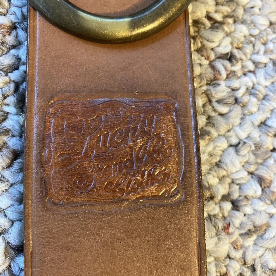 Lucky Brand Womens Genuine Leather Belt Size XS 30" Brown Floral Western Boho - Image 3 of 4