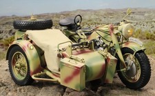 DID E60075C " 1/6 German Zundapp KS 750 Motorcycle With Sidecar" (Camo sable)