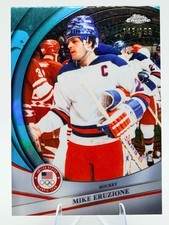 Mike Eruzione 2026 Topps Chrome U.S. Winter Olympics Aqua Refractor #d 148/199