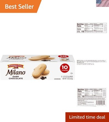 Delicious Milano Dark Chocolate Cookies - 10 Individual 2-Cookie Packs