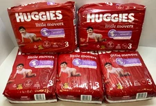 Huggies Little Movers Baby Diapers, Size 3, 125ct, Disheveled Packs