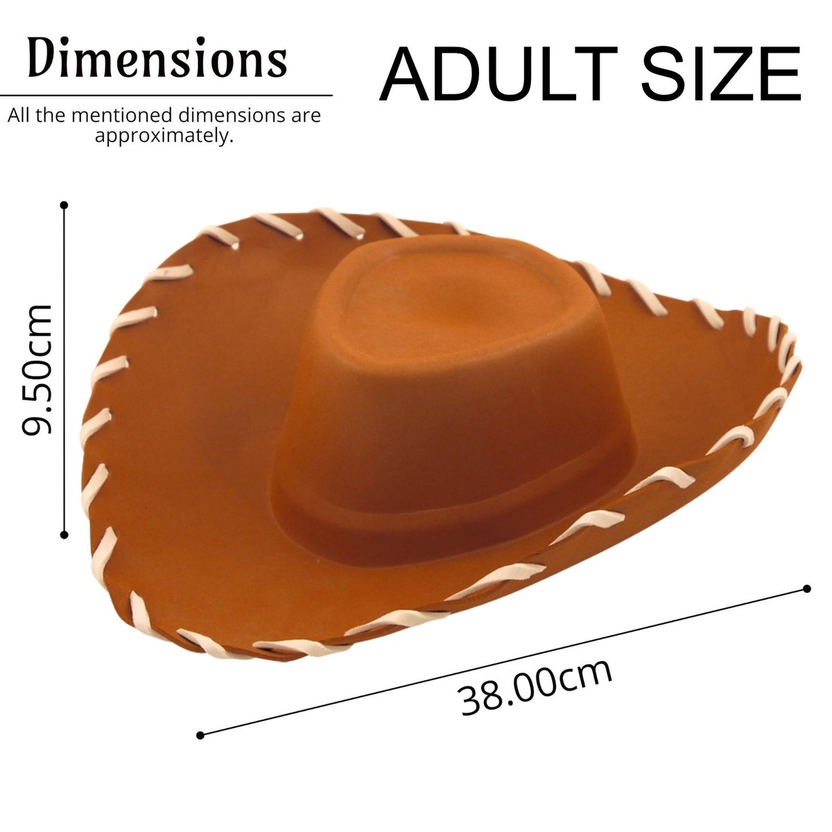 Quickdraw – 6 Chapeaux De Cowboy Rouges Adulte, Accessoire Déguisement Far West En EVA, Taille Unique