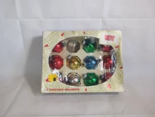 11 Vintage Shiny Brite Multicolor 1.75" Christmas Ornaments 711B