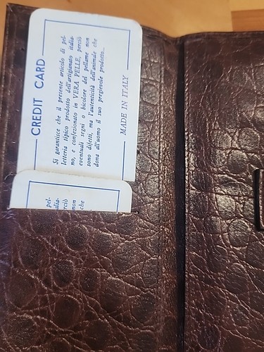 Vintage Genuine Leather Womens Wallet 7in Made In Italy Brown - Picture 6 of 7
