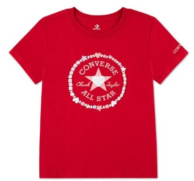 Converse Valentinstag Herz T-Shirt M/M Rot Junior Mädchen 4CJ522-F97