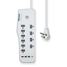 Oskos Surge Protector Power Strip 10 Outlets Four Usb 3.4A Ports 3A1C 6Ft
