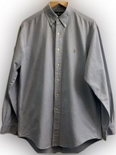 Ralph Lauren Yarmouth Oxford Button Down Shirt Blue Chambray 15.5-34 Cotton