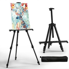 Art Easel for Painting and Display   Adjustable Floor 66 Inch Folding Aluminu...