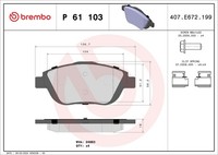 Bremsbelagsatz Scheibenbremse Prime Brembo P 61 103 FüR Opel Ds CitroËN Peugeot