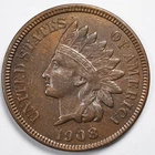 1908 Indian Head Penny Cent Extremely Fine (XF) (Details)