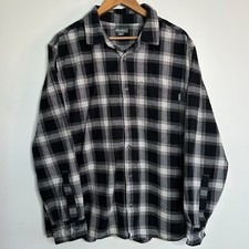 Eddie Bauer 100 Cotton Flannel Shirt Caviar Jackson Plaid Sz XXL Long Sleeve