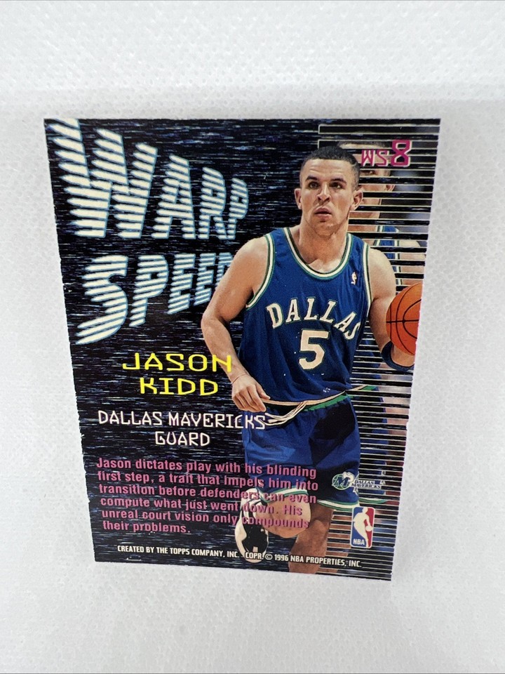 1995-96 Topps Stadium Club Warp Speed Members Only Jason Kidd #WS8 HOF ...