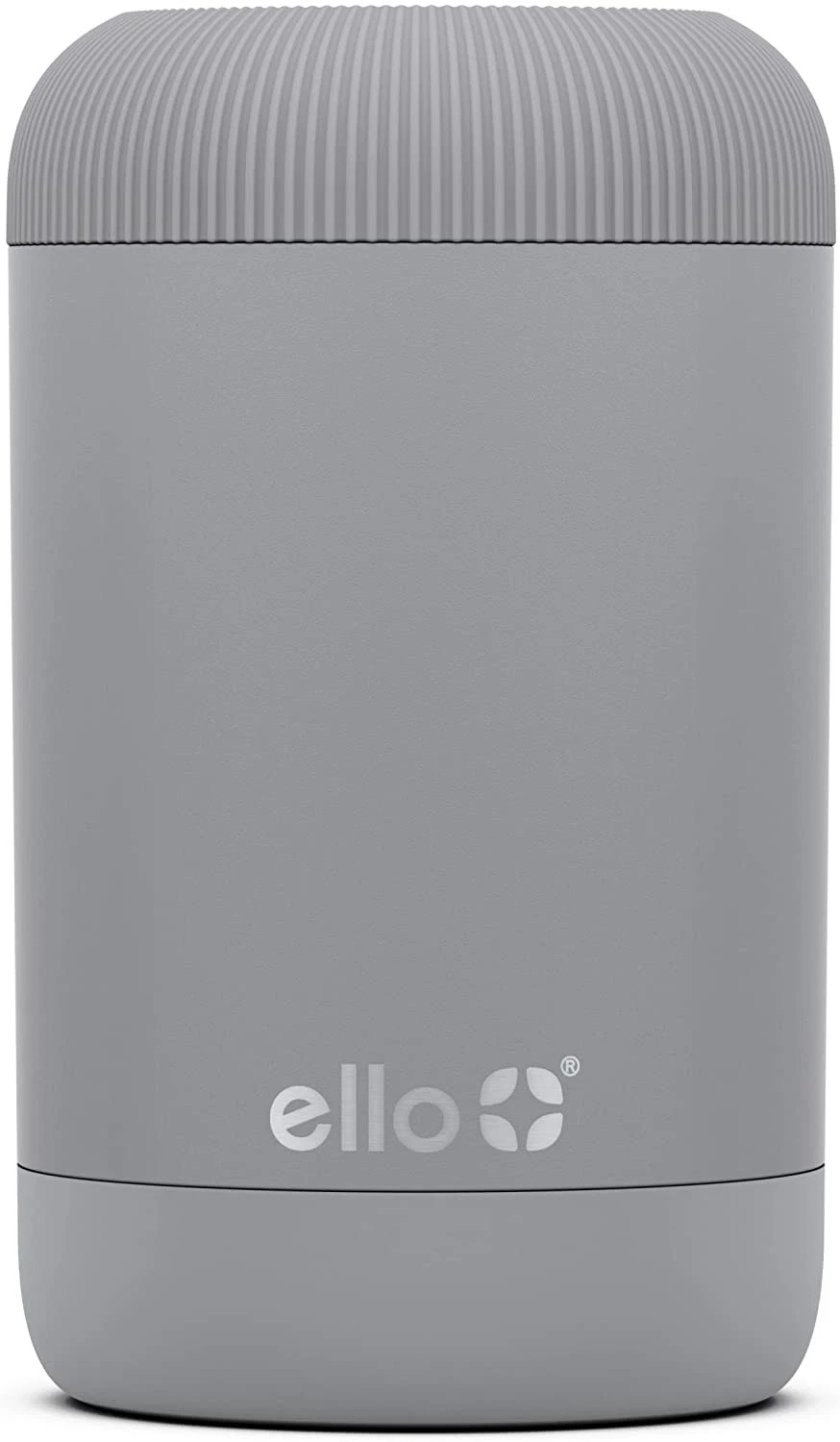 Ello 12oz Gray Beverage Insulator Fits Cans Bottles Sweat Proof Cooler