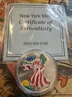VTG New York Mint 2000 Colorized American Silver Eagle e 1 Troy Oz .999 W/Insert