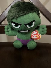 Ty Beanie Baby - HULK NEW Soft Plushy Version Marvel 6"Stuffed Plush Toy NWT