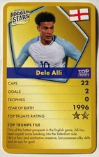 DELE ALLI, RARE ! 2021 "TOP TRUMPS" COLLECTOR'S CARD, SOCCER STAR !