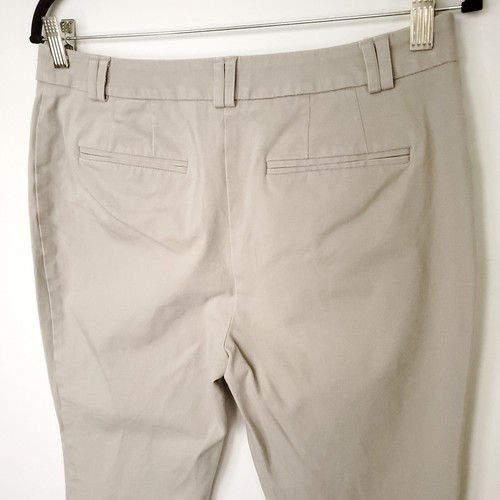 Pantalones Chicos Mujer Talla 1 (Medianos) Beige Tostado Pierna Recta Capri Sólido Recortado - Imagen 5 de 10