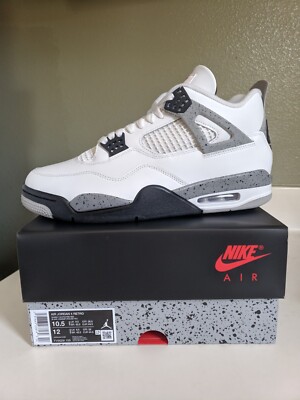 Size 10.5 ___ nike air jordan 4 retro og 2025 white cement grey 4s