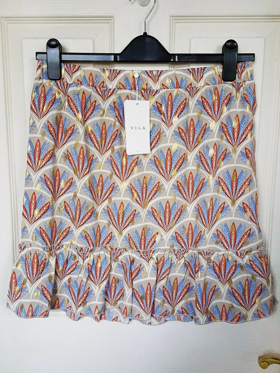 Feather pattern skirt cheap