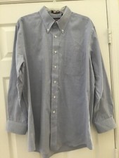 Jos. A. Bank Executive Collection Mens Dress Shirt 17/34 Long Sleeve Blue EUC