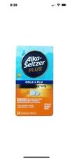 Alka-Seltzer Plus Fizzy Chews Cold & Flu Orange Tablet 24 Ct Exp 07/26