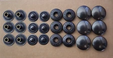 Prym Button/Snap 4pc Set: Cap-Spring Sochet-Stud-Post - Brass Black Oxy - 6 sets