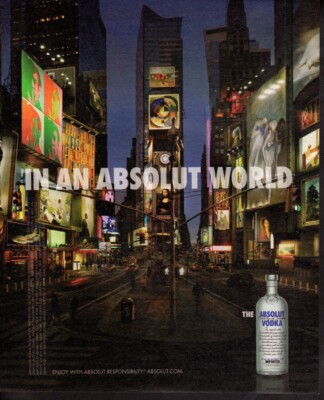 Vintage print ad advertisement Alcohol Absolut Vodka Visual Famous ...