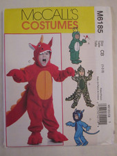 McCalls 6185 Baby Toddler Dinosaur Dragon Frog Prince Costume Pattern Sz 1-3 UC