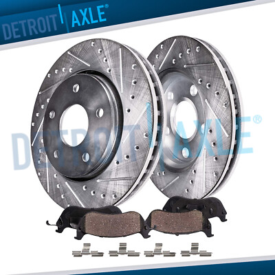 Rear Drilled Rotors Ceramic Brake Pads for Chrysler Aspen Dodge Ram 1500 Durango