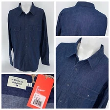 The Normal Brand Denim Button Up Shirt XXL Men Blue 100% Cotton NWT YGI V4-18